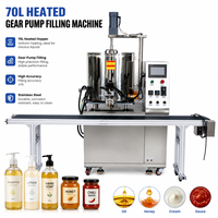 Machine de remplissage automatique pour bouteilles en verre, bocaux et boîtes de conserve, avec pompe à engrenages, pour sauce chili, pâte de viande, avec réservoir de chauffage et de mélange.