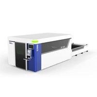 Machine de découpe laser à fibre de type portique haute puissance 4KW 6KW 3015, refroidie par eau, avec couvercle de protection, table d'échange automatique, Cypcut AI