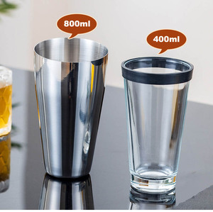 Ventes d'usine Coupe design de luxe Cocktails faits <span class=keywords><strong>maison</strong></span> Martins Boston <span class=keywords><strong>Shaker</strong></span> à cocktail Verre transparent - Product Image 3