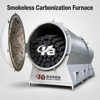 Horno de Carbonización Horizontal de Alta Eficiencia para la Producción de Carbón Vegetal a partir de Troncos de Madera y Bambú con Sistema de Reciclaje de Combustible