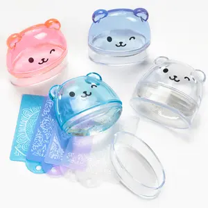 Jelly cartoon silicone nail stamp DIY french tip nail stamping Uv gel polish silicone nail stamp and scraper kit
