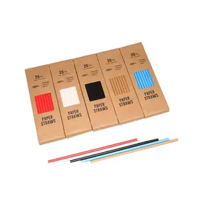Disposable Paper Straws packing with customized Kraft box
