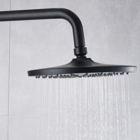 Système de douche pluie noir mat avec pommeau de douche pluie de 8 pouces et barre coulissante réglable