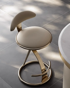 <span class=keywords><strong>Chaise</strong></span> <span class=keywords><strong>de</strong></span> <span class=keywords><strong>bar</strong></span> en métal d'art moderne italien Tabouret haut confortable en acier inoxydable <span class=keywords><strong>Dossier</strong></span> en cuir pour salle à manger Chambre populaire pour la famille - Product Image 5