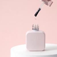 Botol Kaca Gel Kuku Matte Persegi 15ml Warna Kustom, Kemasan Kosmetik Minyak Kuku Mewah Kosong
