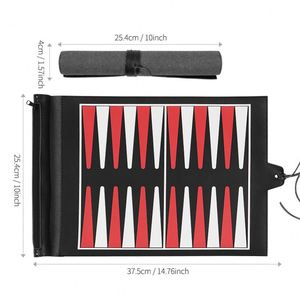 Juego de Backgammon de Viaje de Cuero PU YY, Juego de Mesa Enrollable, Backgammon Portátil para Viajar en Compañía - Product Image 4
