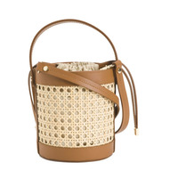 Tas Selempang Kulit Coklat Anyaman Rotan Buatan Tangan, Tahan Lama, Dapat Dilipat, Lembut, Vintage, Tas Selempang, Tas Messenger, Tas Jinjing Kasual, Tas Bahu untuk Perjalanan