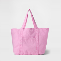 Sac fourre-tout en toile lavée, couleur unie, sac à bandoulière avec poche avant, grande capacité, sac de shopping pour femmes, pour un usage quotidien et les voyages