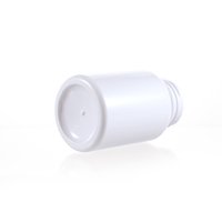 Flacon rond en plastique PET de 120 cc pour pilules, médicaments, vitamines, avec logo personnalisable et bouchon à vis blanc