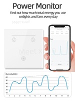 Interrupteur mural intelligent pour ventilateur, commande à distance via l'application Tuya WiFi, interrupteur tactile pour ventilateur de plafond, compatible avec Alexa et Google Home Assistant