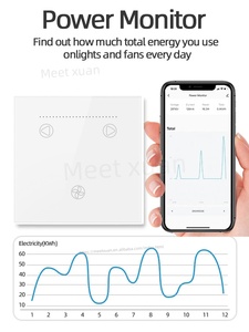 Interrupteur mural intelligent pour ventilateur, commande à distance via l'application Tuya WiFi, interrupteur tactile pour ventilateur <span class=keywords><strong>de</strong></span> plafond, compatible avec Alexa et Google Home <span class=keywords><strong>Assistant</strong></span> - Product Image 3