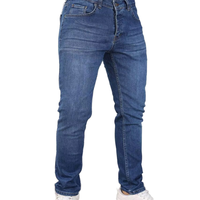 Jeans de Hombre Slim Fit Rectos Vintage con Parches Desgastados, Casuales, Elásticos, Ecológicos, de Cintura Media, de Mezclilla Gruesa Teñida, Color Claro