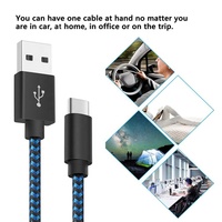 Kabel Data Sinkronisasi Pengisian Cepat USB Type C Berbahan Nilon Kepang Tahan Lama dan Kecepatan Tinggi dari Pemasok Pabrik untuk Ponsel dan Laptop