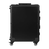 Mallette de maquillage à chariot avec lumières LED intégrées Studio cosmétique professionnel avec haut-parleur et support Station de vanité de maquillage