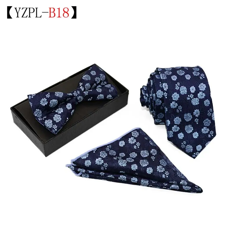 Пользовательские мужские свадебные карман квадратный шарф галстук бабочка 6 <span class=keywords><strong>см</strong></span> Шелковый 3 шт. штучной упаковке подарочный набор