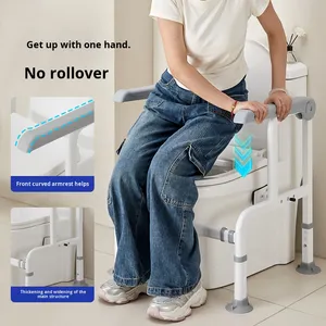 ราวจับนิรภัยในห้องน้ำแบบพับได้สำหรับผู้พิการพร้อมราวจับในห้องน้ำ - Product Image 2