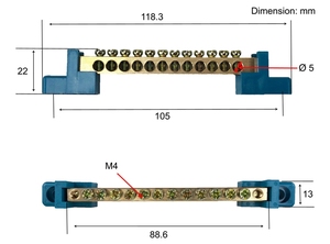Chaer 6*9/8*12 <span class=keywords><strong>bornier</strong></span> de terre barre de borne de liaison neutre barre neutre borne neutre - Product Image 3