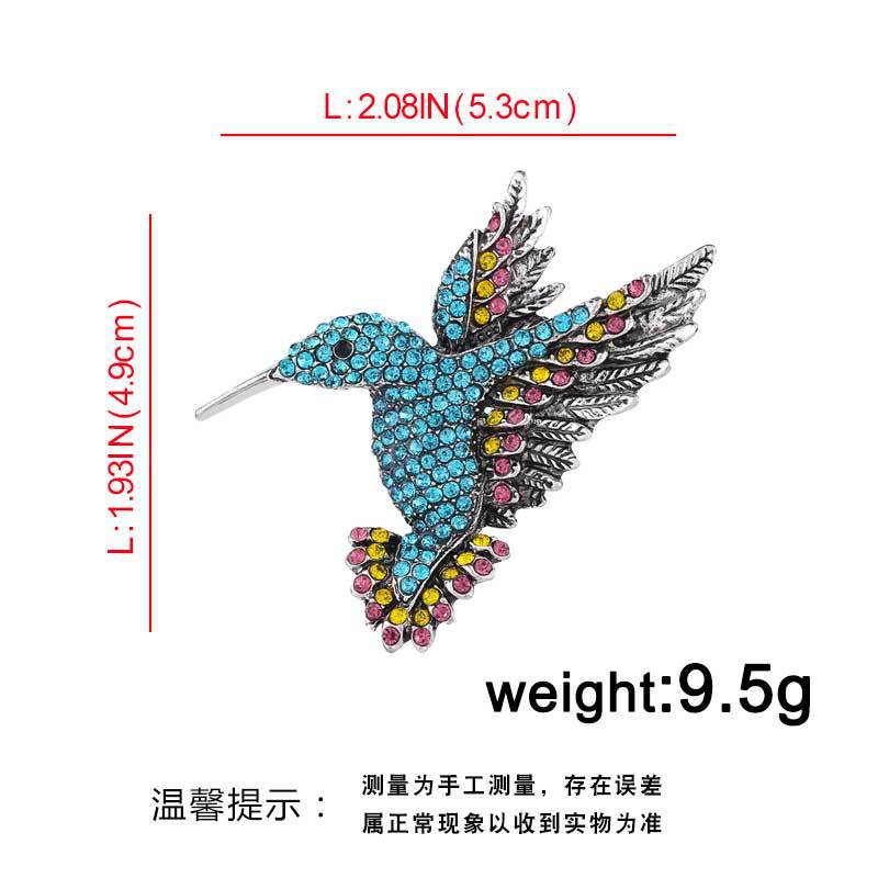 HAFILO Spilla Donna A Forma Di Colibrì Con Strass – Elegante E Luminosa – In Lega Di Zinco – Regalo Per Festa Della Mamma E Compleanni - 2