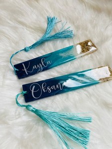 Marcapáginas Prsonalised hecho a mano playa océano inspirado resina marcapáginas regalo para amantes de los libros recuerdo de fiesta - Product Image 5