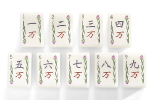 Jeu de tuiles de Mahjong classique avec tuiles Joker animaux et tuiles fleurs, jeu portable en acrylique avec pieds pliables pour 4 joueurs - Product Image 4