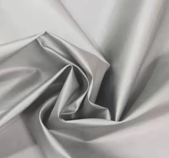 Tela de tafetán impermeable para cubrir, tejido de 100% poliéster, 210T, color plateado