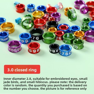 Fasce di uccelli in alluminio di alta qualità personalizzabili in alluminio anello per uccelli in bianco anelli di piccione anello gamba di pollo - Product Image 6