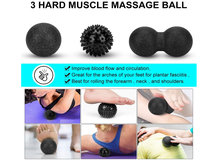 Set Roller Busa EVA/EPP Kepadatan Tinggi untuk Yoga, Latihan, Pereda Nyeri Otot Punggung, Bola Pijat Kaki, Tali Peregangan, Bentuk Kacang, Duolite