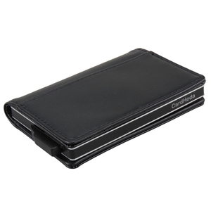 Porte-cartes de visite personnalisé en aluminium avec design pop-up, portefeuille tendance en PU avec blocage RFID, doublure courte en nylon, ouverture antivol - Product Image 5