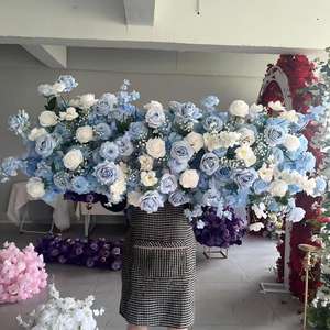 Camino de Mesa para Boda M-FR134, Flores Artificiales de Seda, Camino de Flores para Pasillo, Camino de Flores de Rosas de Lujo para Arreglos de Boda - Product Image 1