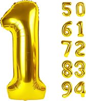 Ballon en feuille d'aluminium doré de 40 pouces, grand chiffre, pour anniversaire, mariage, fête, décoration de toile de fond photo