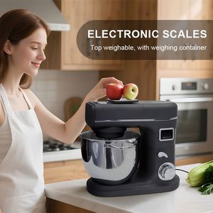 Nouvelle version améliorée du batteur sur socle électrique 1500W, bol mélangeur en acier inoxydable, <span class=keywords><strong>crochet</strong></span> pétrisseur, 6 vitesses, capacité de 7L pour un usage domestique - Product Image 6