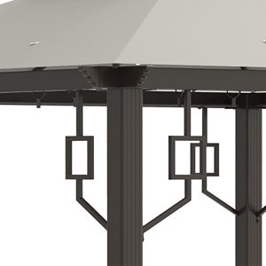<span class=keywords><strong>Abri</strong></span> d'extérieur en aluminium blanc crème 10 'X 10' avec filet de <span class=keywords><strong>toit</strong></span> à double niveau et rideaux pour <span class=keywords><strong>jardin</strong></span> et pelouse - Product Image 3
