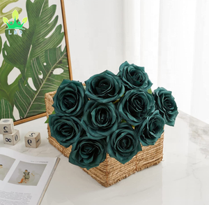 Bouquet de roses artificielles, fleurs ouvertes, tiges de roses pour l'arrangement de mariage, Bouquet de mariée, centre de table, fleurs en soie - Product Image 3