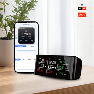 Moniteur de qualité de l'air multifonctionnel, compteur de CO2, PM2.5, PM10, HCHO, TOVC, détecteur infrarouge NDIR de température et d'humidité, garantie 1 an - Product Image 4