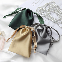 Sac cadeau en Satin avec Logo imprimé personnalisé, petite pochette en soie avec cordon de serrage