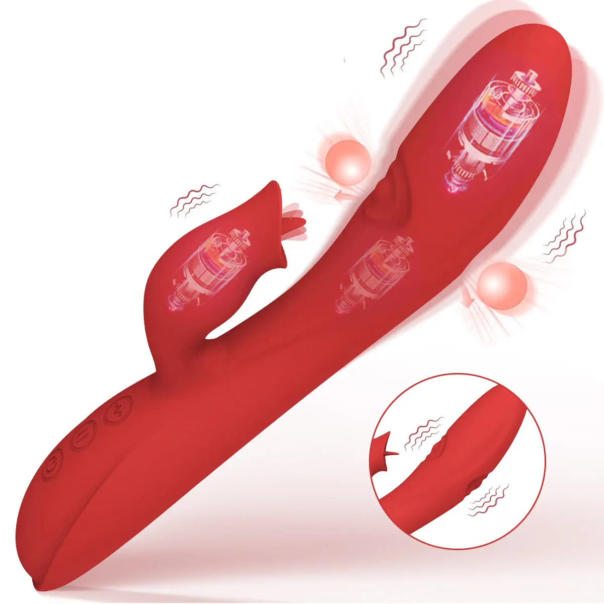 Weiblicher Flirthersteller Masturbator 7-Frequenzen Zunge-Schlagen Vibrator Reize-Stick Sex-Produkte für Erwachsene