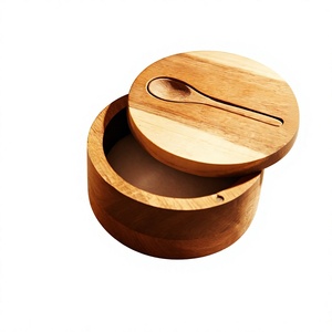 Premium Solid Wood <b>Kitchen</b> <b>Storage</b> <b>Jar</b> with Airtight Wooden Lid Decorative Wooden Canister with Lid <b>for</b> Coffee Tea Sugar - Product Image 6