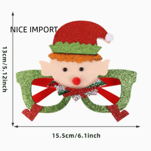 Lunettes de <span class=keywords><strong>Noël</strong></span> style <span class=keywords><strong>Père</strong></span> <span class=keywords><strong>Noël</strong></span> dorées, lunettes de dessin animé pour enfants et adultes, décoration de fête, monture de lunettes - Product Image 2