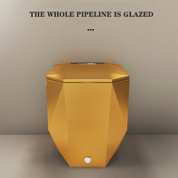 Articles sanitaires de style luxe, conception tangente en diamant, chasse automatique, commode de toilette intelligente, bidet, toilette intelligente en or closestool