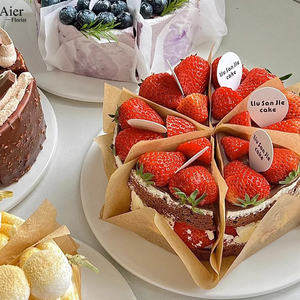 Aierflorist Cake Cut Oil Paper <strong>Basque</strong> 4/6/8" Tiramisu Divider Paper Baking Dessert Oil Proof Matt Lamination Embossing Folders - Product Image 4