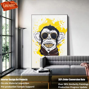 UNIART <span class=keywords><strong>surrealismo</strong></span> moda scimmia tela acrilica pittura a olio opera d'<span class=keywords><strong>arte</strong></span> pura creazione fatta a mano surreale pittura a olio galleria <span class=keywords><strong>arte</strong></span> - Product Image 2