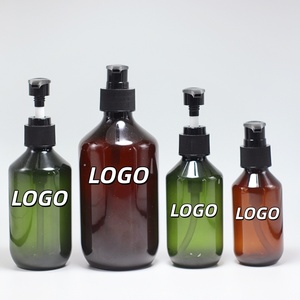 Custom 100ml <b>200ml</b> 300ml 400ml 500ml Amber Green Transparent Plastic PET Shampoo <b>Bottle</b> Hair Oil <b>Bottle</b> With Lotion Pump - Product Image 1