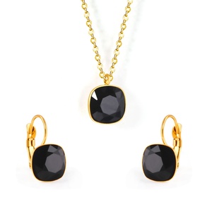 Conjunto de Joyería de Circonio para Mujer, Acero Inoxidable con Recubrimiento de Oro, Collar y Aretes con Circonitas - Product Image 6