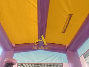Haute qualité rose gonflable rebond maison château toboggan bâche matériel 4m cordon d'alimentation Logo gratuit fêtes de réparation parcs d'attractions - Product Image 6