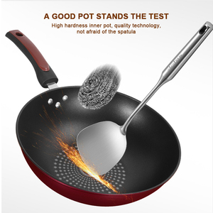 Vente <span class=keywords><strong>en</strong></span> gros à bas prix de haute qualité <span class=keywords><strong>en</strong></span> <span class=keywords><strong>fonte</strong></span> coréenne cuisson professionnelle antiadhésive wok à fond plat - Product Image 4