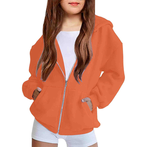 Felpe con cerniera per ragazze nuovo stile Logo personalizzato Short Top per adolescenti ragazze Oversiezd felpe invernali caldi e comodi cappotti per ragazze - Product Image 1