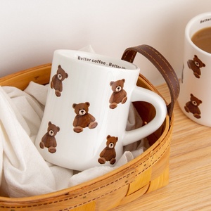 Korean-style Bear Mug High Aesthetic Value Creative Gift Porcelain Ceramic <b>Cup</b> Cartoon Pattern Personalized Custom Souvenir - Product Image 3