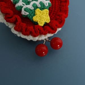 Sweet Girl Christmas <b>Tree</b> Embroidered Wool Crochet Coin Purse for Women Fashionable Accessory with Chain <b>Bag</b> - Product Image 4