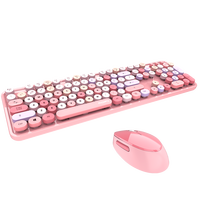 Mofii Bestseller Clavier et souris sans fil Sweet 2.4G Combo Round Keycap Wireless Keyboard for Laptop Notebook PC Girls Gift