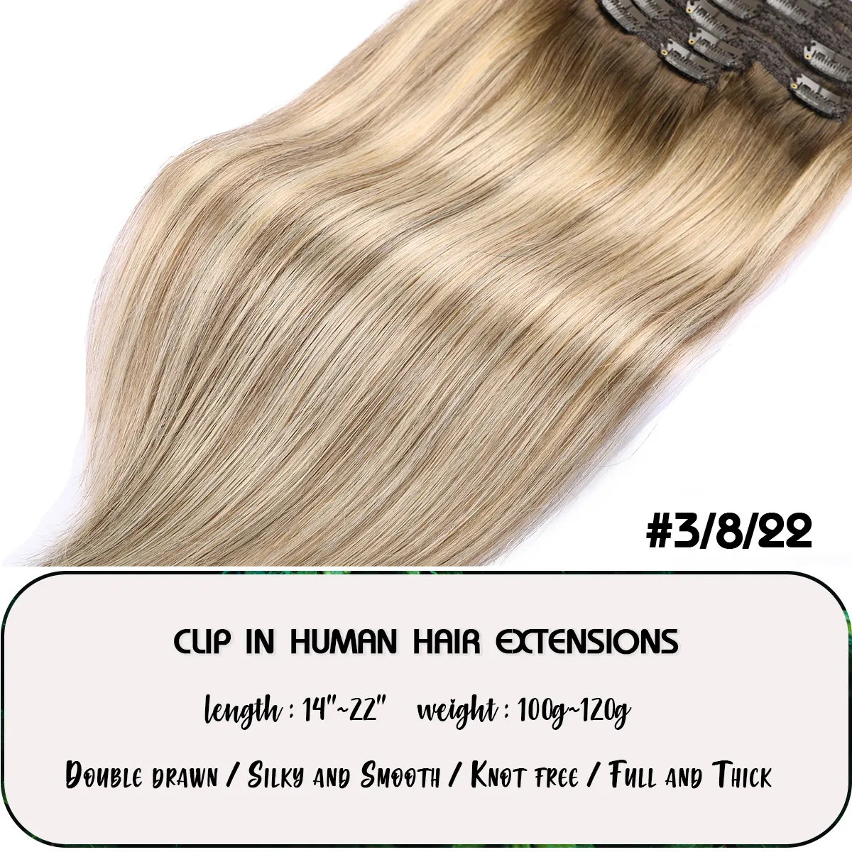 Extensiones de cabello humano Remy sin costuras, Clip de extensión de cabello Natural con extremo grueso, venta al por mayor